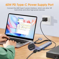USB C hub with USB 3.0 and USB 2.0 ports