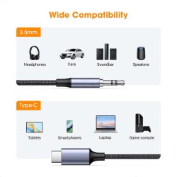 USB C to 3.5mm Headphone and Charger Adapter 2 in 1 USB