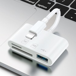 4 IN 1 Card Reader Converter For Lighting To USB For IPhone IPads